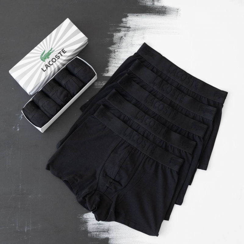 Комплект из 5шт брендового мужского нижнего белья Lacoste в черном цвете Т-71