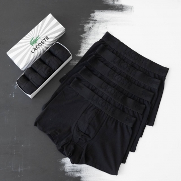 Комплект из 5шт брендового мужского нижнего белья Lacoste в черном цвете Т-71