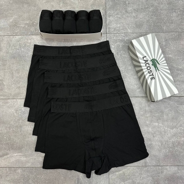 Комплект из 5шт брендового мужского нижнего белья Lacoste в черном цвете Т-71