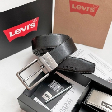 Кожаный мужской брендовый ремень Levis с 2 пряжками Р-303