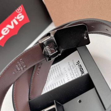 Кожаный мужской брендовый ремень Levis с 2 пряжками Р-303