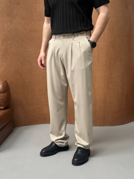 Бежевые мужские брюки Baggy свободного кроя Б-721