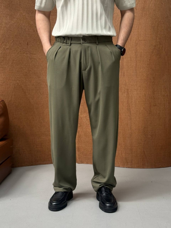 Мужские модные брюки Baggy в цвете хаки Б-722