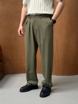 Мужские модные брюки Baggy в цвете хаки Б-722