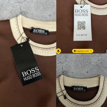 Брендовый мужской коричневый свитер Boss в стиле Old Money Т-1465