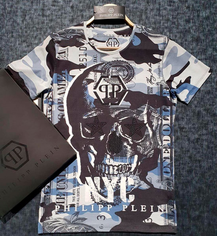 Модная Брендовая Мужская Футболка Philipp Plein с Черепом Ф-366