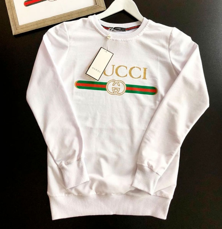 Белый брендовый свитшот Gucci S-159