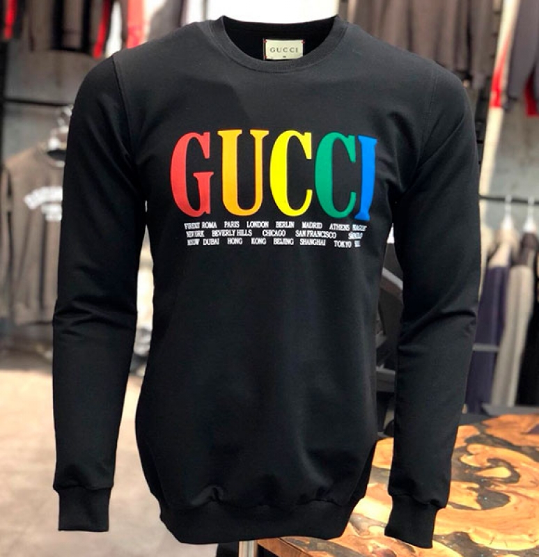 Черный брендовый мужской свитер Gucci S-175