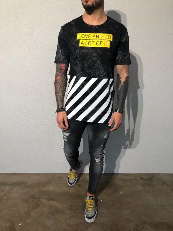 Чорна чоловіча футболка Off white Ф-380