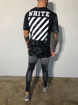 Чорна чоловіча футболка Off white Ф-380