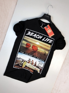 Черная футболка Beach Life Ф-476