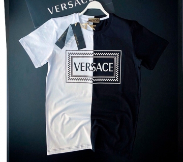 Черно белая футболка Versace Ф-488
