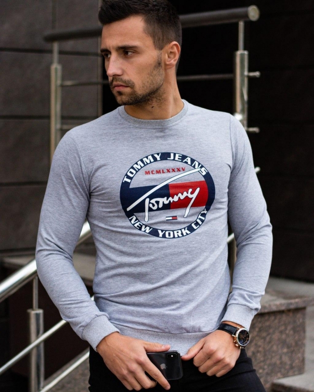 Сірий турецька светр HIlfiger Т-341