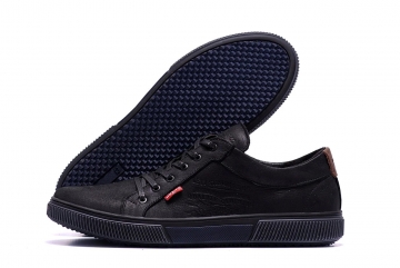 Черные Мужские кожаные кеды Levis Т-272