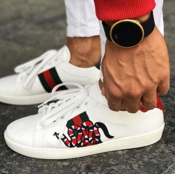 Белые летние мужские брендовые кроссовки Gucci Т-284