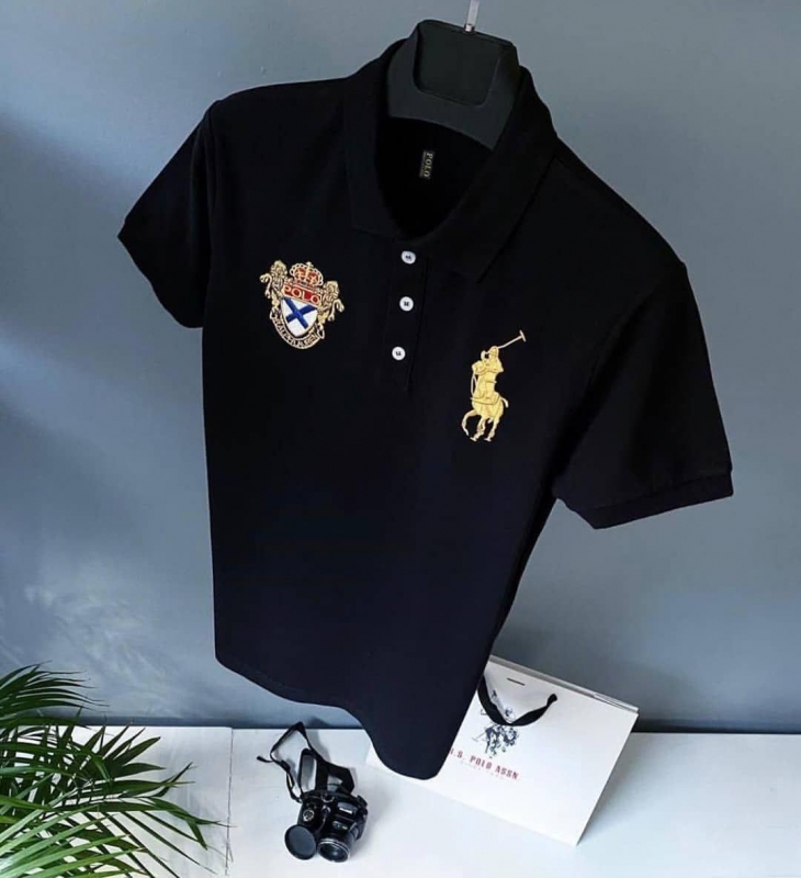 Черное мужское поло Ralph Lauren Ф-666