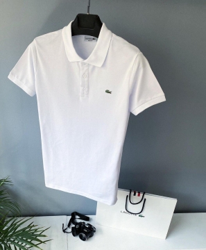Мужская белая футболка поло Lacoste Ф-680