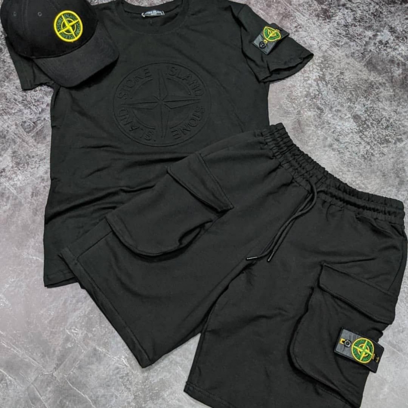 Брендовий річний комплект Stone Island (шорти і футболка) К-225