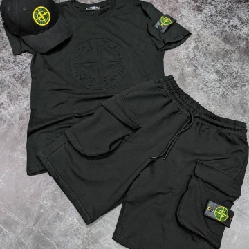 Брендовий річний комплект Stone Island (шорти і футболка) К-225
