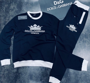 Черный брендовый костюм DG (кофта и штаны) К-244