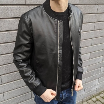 Кожаный бомбер PHILIPP PLEIN К-370