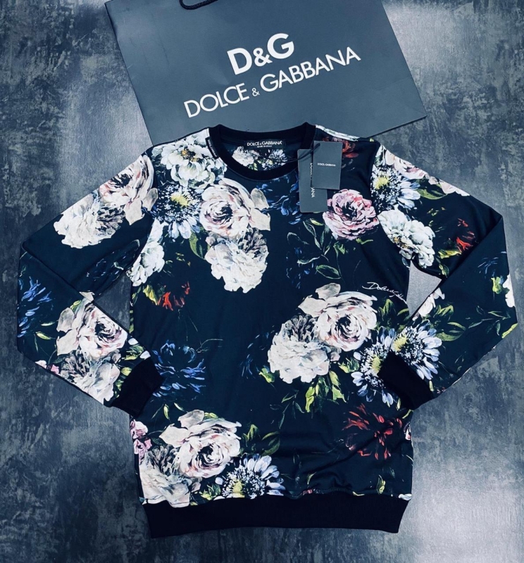 Модный мужской свитшот с цветами   Dolce Gabbana Т-403