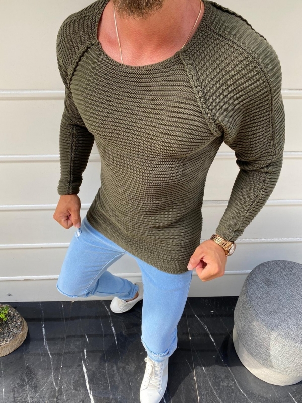 Модный мужской свитер с открытым горлом Т-407