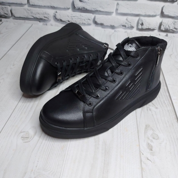 Кожаные мужские зимние ботинки Armani Т-297