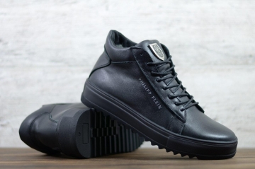 Мужские кожаные зимние кеды Philipp Plein Т-326