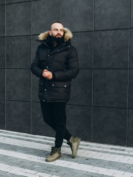 Теплая мужская зимняя куртка Аляска Asos с мехом на капюшоне Z-307