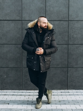Теплая мужская зимняя куртка Аляска Asos с мехом на капюшоне Z-307