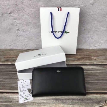 Черный Мужской кожаный клатч Lacoste К-65