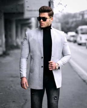 Стильное мужское короткое пальто (3 цвета) К-463