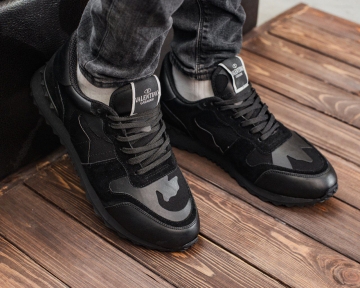 Черные модные мужские кроссовки Valentino Т-389