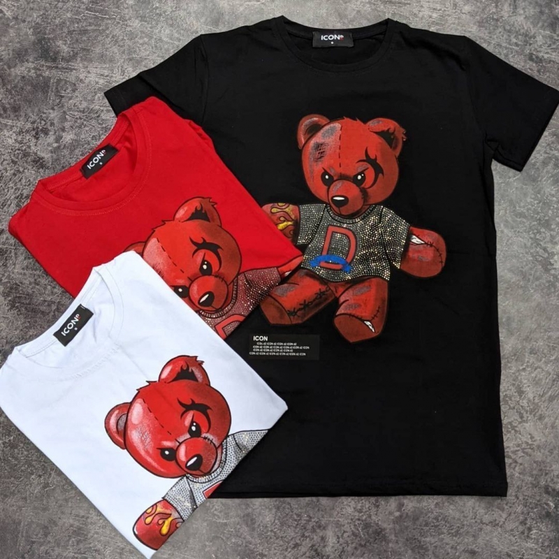 Мужская футболка dsquared с медведем Ф-818