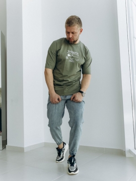 Чоловіча футболка з принтом на спині Ф-825