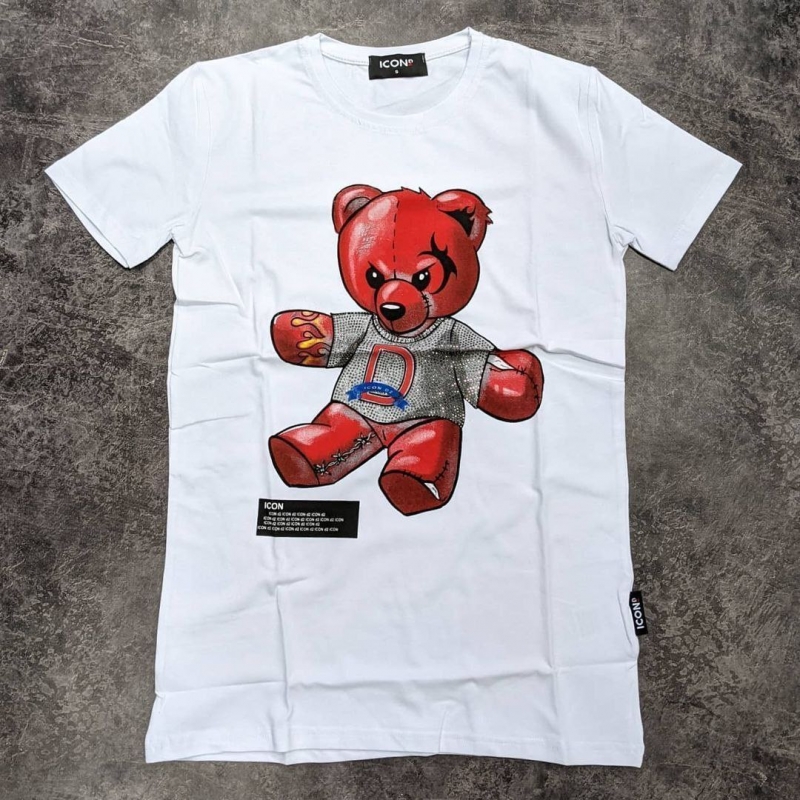 Біла футболка Dsquared з ведмедем Ф-844