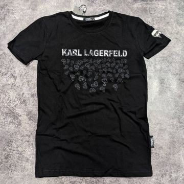 Брендовая мужская футболка Lagerfeld (черная и белая) Ф-851