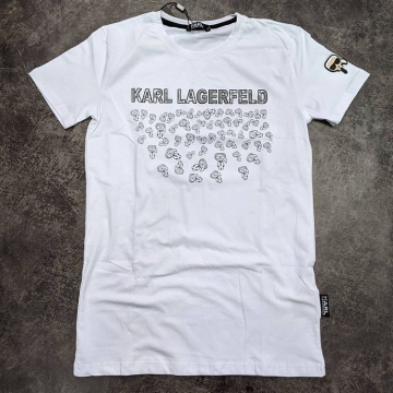 Брендовая мужская футболка Lagerfeld (черная и белая) Ф-851