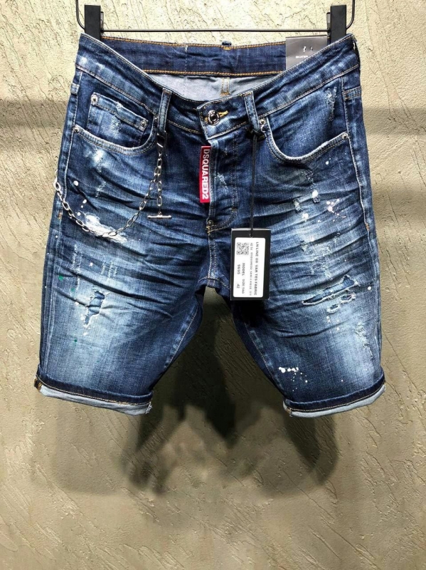 Мужские темно синие джинсовые шорты Dsquared С-278