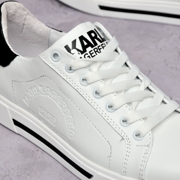 Белые мужские кожаные кеды Karl Lagerfeld Т-412