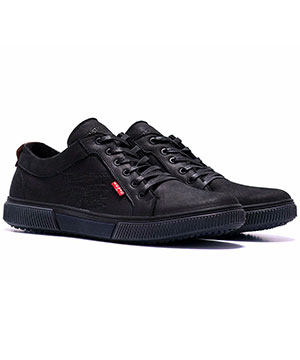 Черные мужские кожаные кеды Levis Т-417