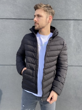 Демисезонная мужская стеганая курточка с капюшоном К-541
