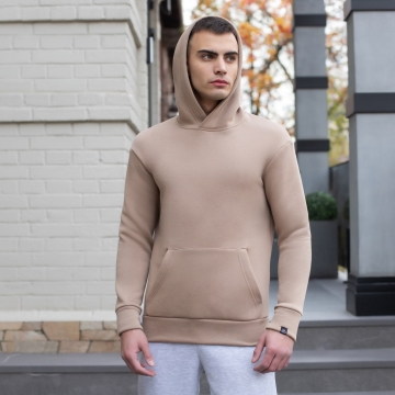 Темно бежевое худи с капюшоном Pobedov Т-573
