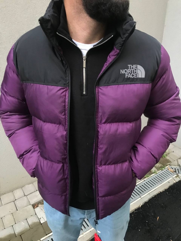 Мужской фиолетовый пуховик The north face К-589