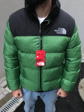 Зеленый мужской пуховик North face К-590