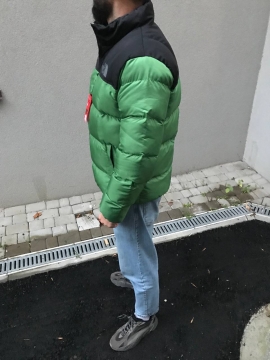 Зеленый мужской пуховик North face К-590