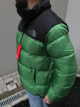 Зеленый мужской пуховик North face К-590