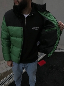 Зеленый мужской пуховик North face К-590