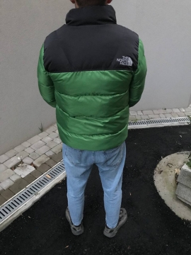 Зеленый мужской пуховик North face К-590